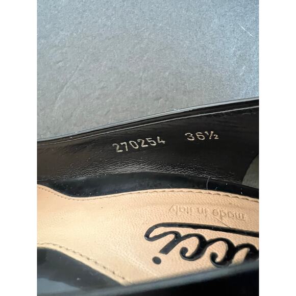 Gucci Tom Ford Platform Pointy Toe Black White Patent Leather Slip On Pumps 6.5 - Picture 10 of 12